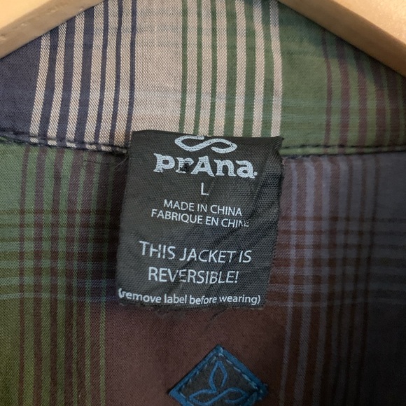 prAna Rhody Reversible Jacket Mens Size L Multi Plaid Snap Button Outdoor - Picture 3 of 8